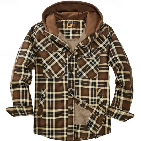 Outlet OUKU Men's Fleece Jacket Winter Autumn / Fall Outdoor Fleece Lining Windproof Hoodie Windbreaker Hunting Camping / Hiking / Caving Red Blue Brown