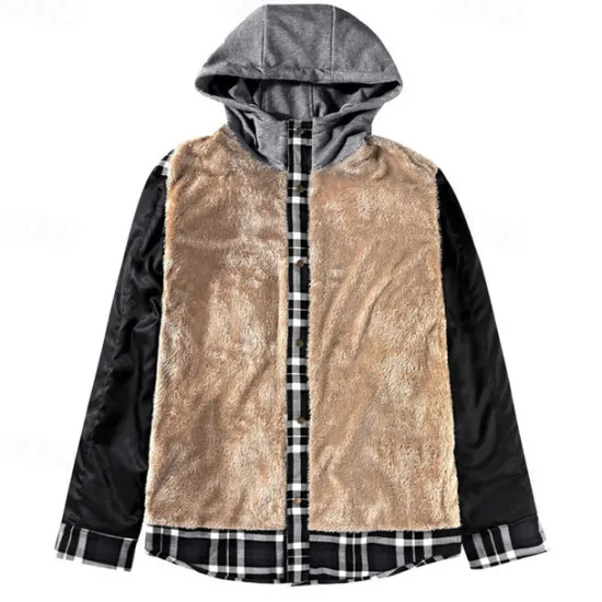 Outlet OUKU Men's Fleece Jacket Winter Autumn / Fall Outdoor Fleece Lining Windproof Hoodie Windbreaker Hunting Camping / Hiking / Caving Red Blue Brown