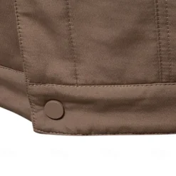 Outlet OUKU Men's Fleece Jacket Work Jacket Outdoor New Year Thermal Warm Patchwork Pocket Winter Spring & Fall Cross-Seasons Patchwork Fashion Streetwear Turndown Navy Blue Khaki Army Green Jacket