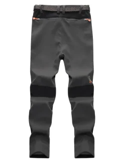 Discount OUKU Men's Fleece Lined Pants Hiking Pants Trousers Softshell Pants Winter Outdoor Thermal Warm Waterproof Windproof Insulated Lightweight Bottoms 5 Zipper Pockets Elastic Waist Pants Skiing Snowboard