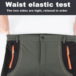 Clearance OUKU Men's Fleece Lined Pants Waterproof Hiking Pants Trousers Softshell Pants Winter Outdoor Thermal Warm Windproof Fleece Lining Pants / Trousers Bottoms Army Green Gray Black Hunting Fishing Climbing