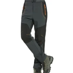Clearance OUKU Men's Fleece Lined Pants Waterproof Hiking Pants Trousers Softshell Pants Winter Outdoor Thermal Warm Windproof Fleece Lining Pants / Trousers Bottoms Army Green Gray Black Hunting Fishing Climbing