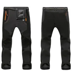 Clearance OUKU Men's Fleece Lined Pants Waterproof Hiking Pants Trousers Softshell Pants Winter Outdoor Thermal Warm Windproof Fleece Lining Pants / Trousers Bottoms Army Green Gray Black Hunting Fishing Climbing
