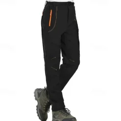 Clearance OUKU Men's Fleece Lined Pants Waterproof Hiking Pants Trousers Softshell Pants Winter Outdoor Thermal Warm Windproof Fleece Lining Pants / Trousers Bottoms Army Green Gray Black Hunting Fishing Climbing