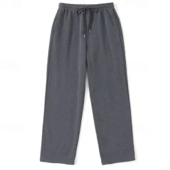Hot OUKU Men's Fleece Pants Sweatpants Trousers Casual Pants Drawstring Elastic Waist Straight Leg Plain Comfort Warm Full Length Outdoor Daily Going out Sports Fashion Black Blue