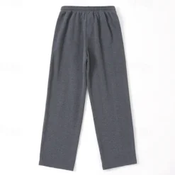 Hot OUKU Men's Fleece Pants Sweatpants Trousers Casual Pants Drawstring Elastic Waist Straight Leg Plain Comfort Warm Full Length Outdoor Daily Going out Sports Fashion Black Blue