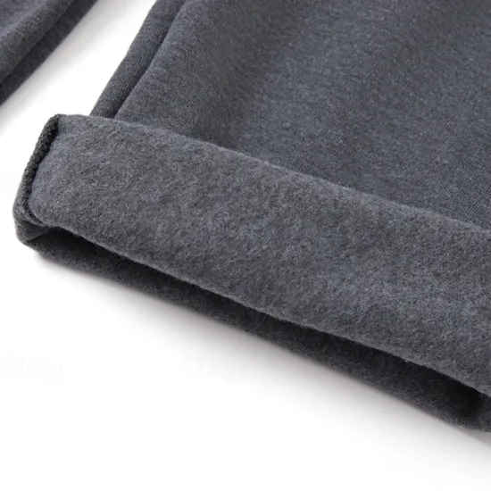 Hot OUKU Men's Fleece Pants Sweatpants Trousers Casual Pants Drawstring Elastic Waist Straight Leg Plain Comfort Warm Full Length Outdoor Daily Going out Sports Fashion Black Blue