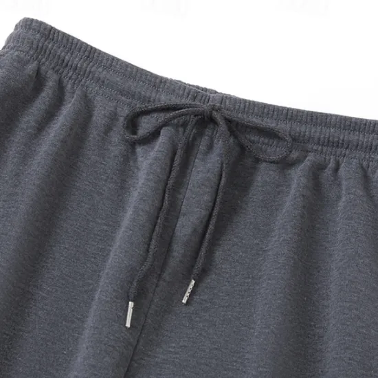 Hot OUKU Men's Fleece Pants Sweatpants Trousers Casual Pants Drawstring Elastic Waist Straight Leg Plain Comfort Warm Full Length Outdoor Daily Going out Sports Fashion Black Blue