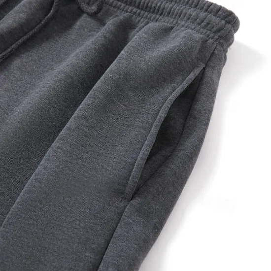 Hot OUKU Men's Fleece Pants Sweatpants Trousers Casual Pants Drawstring Elastic Waist Straight Leg Plain Comfort Warm Full Length Outdoor Daily Going out Sports Fashion Black Blue