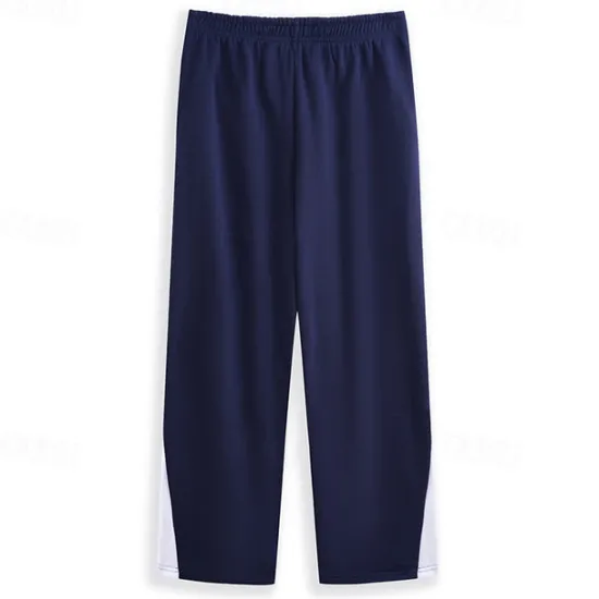 Discount OUKU Men's Fleece Pants Sweatpants Trousers Straight Leg Sweatpants Flared Sweatpants Pocket Drawstring Elastic Waist Color Block Comfort Breathable Outdoor Daily Going out Fashion Casual Black-White Black