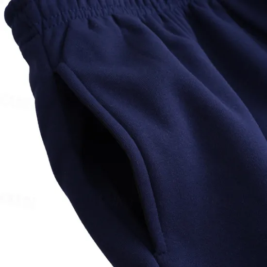 Discount OUKU Men's Fleece Pants Sweatpants Trousers Straight Leg Sweatpants Flared Sweatpants Pocket Drawstring Elastic Waist Color Block Comfort Breathable Outdoor Daily Going out Fashion Casual Black-White Black