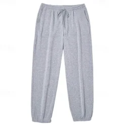 Hot OUKU Men's Fleece Pants Sweatpants Joggers Trousers Pocket Plain Comfort Breathable Outdoor Daily Going out Fashion Casual Black Gray