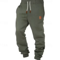 OUKU Men's Fleece Pants Sweatpants Joggers Trousers Drawstring Plain Comfort Breathable Outdoor Daily Going out Fashion Casual Black Green
