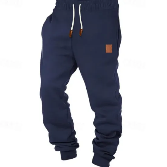 OUKU Men's Fleece Pants Sweatpants Joggers Trousers Drawstring Plain Comfort Breathable Outdoor Daily Going out Fashion Casual Black Green