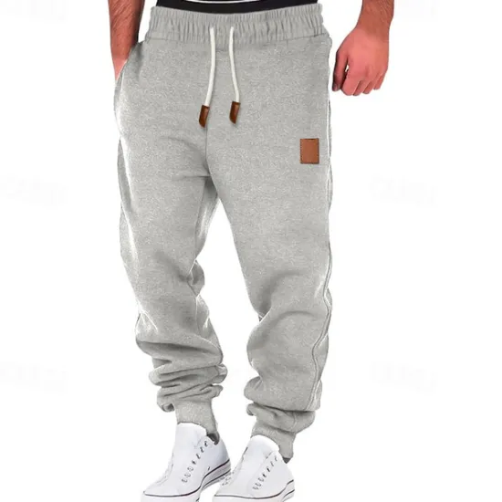 OUKU Men's Fleece Pants Sweatpants Joggers Trousers Drawstring Plain Comfort Breathable Outdoor Daily Going out Fashion Casual Black Green