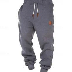 OUKU Men's Fleece Pants Sweatpants Joggers Trousers Drawstring Plain Comfort Breathable Outdoor Daily Going out Fashion Casual Black Green
