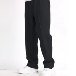 Sale OUKU Men's Fleece Pants Sweatpants Joggers Wide Leg Sweatpants Trousers Pocket Elastic Waist Plain Comfort Breathable Outdoor Daily Going out Casual Big and Tall Black Light Grey