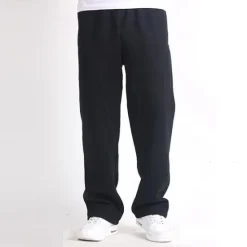OUKU Men's Fleece Pants Sweatpants Joggers Trousers Straight Leg Sweatpants Elastic Waist Straight Leg Solid Color Plain Breathable Comfortable Full Length Sports Outdoor Daily Wear Casual / Sporty