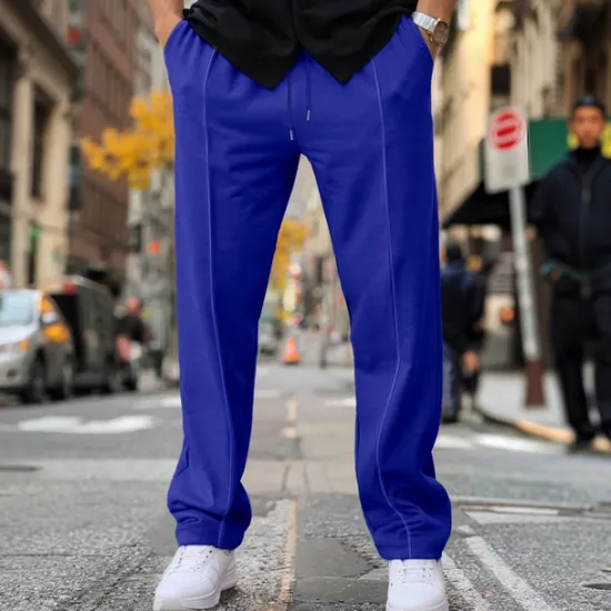 New OUKU Men's Fleece Pants Sweatpants Trousers Baggy Pants Drawstring Elastic Waist Pleats Plain Comfort Warm Full Length Home Casual Daily Sports Fashion Black White Micro-elastic