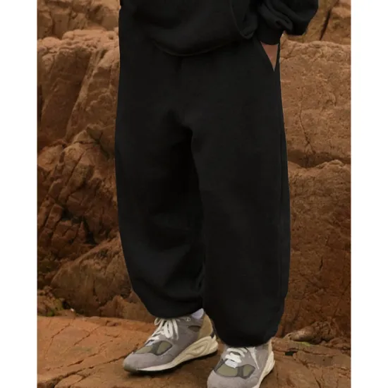 Online OUKU Men's Fleece Pants Sweatpants Joggers Trousers Pocket Plain Comfort Breathable Outdoor Daily Going out Fashion Casual Black Grey