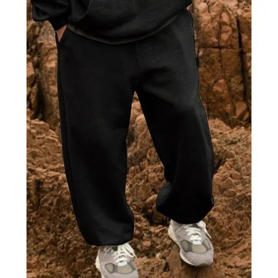 Online OUKU Men's Fleece Pants Sweatpants Joggers Trousers Pocket Plain Comfort Breathable Outdoor Daily Going out Fashion Casual Black Grey