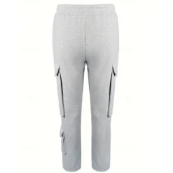 Hot OUKU Men's Fleece Pants Sweatpants Joggers Trousers Cargo Sweatpants Drawstring Elastic Waist Multi Pocket Plain Comfort Warm Full Length Outdoor Casual Daily Sports Fashion Black Light Grey