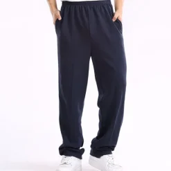 Hot OUKU Men's Fleece Pants Sweatpants Joggers Trousers Straight Leg Sweatpants Pocket Plain Comfort Breathable Outdoor Daily Going out Fashion Streetwear Black Wine