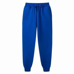 Clearance OUKU Men's Fleece Pants Sweatpants Joggers Winter Pants Trousers Side Pockets Elastic Waist Fleece Solid Color Comfort Warm Daily Casual Navy Apricot