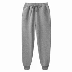 Clearance OUKU Men's Fleece Pants Sweatpants Joggers Winter Pants Trousers Side Pockets Elastic Waist Fleece Solid Color Comfort Warm Daily Casual Navy Apricot