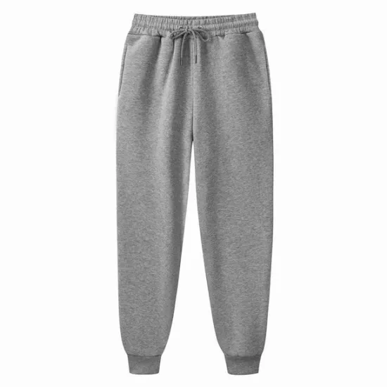 Clearance OUKU Men's Fleece Pants Sweatpants Joggers Winter Pants Trousers Side Pockets Elastic Waist Fleece Solid Color Comfort Warm Daily Casual Navy Apricot