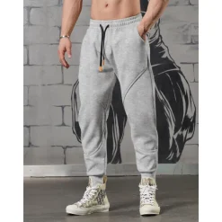New OUKU Men's Fleece Pants Sweatpants Joggers Trousers Drawstring Elastic Waist Elastic Cuff Plain Comfort Breathable Casual Daily Holiday Sports Fashion Black Khaki