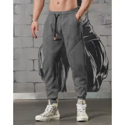 New OUKU Men's Fleece Pants Sweatpants Joggers Trousers Drawstring Elastic Waist Elastic Cuff Plain Comfort Breathable Casual Daily Holiday Sports Fashion Black Khaki