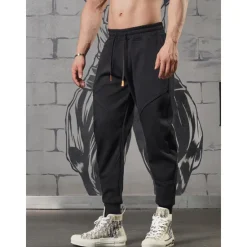 New OUKU Men's Fleece Pants Sweatpants Joggers Trousers Drawstring Elastic Waist Elastic Cuff Plain Comfort Breathable Casual Daily Holiday Sports Fashion Black Khaki