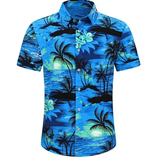 Outlet OUKU Men's Floral Coconut Tree Bus Shirt Summer Hawaiian Shirt Aloha Shirt Short Sleeves Shirt Turndown Fashion Streetwear Designer Outdoor Street Casual Black Yellow Navy Blue S M L