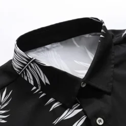 Outlet OUKU Men's Floral Coconut Tree Bus Shirt Summer Hawaiian Shirt Aloha Shirt Short Sleeves Shirt Turndown Fashion Streetwear Designer Outdoor Street Casual Black Yellow Navy Blue S M L