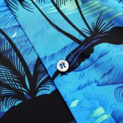 Outlet OUKU Men's Floral Coconut Tree Bus Shirt Summer Hawaiian Shirt Aloha Shirt Short Sleeves Shirt Turndown Fashion Streetwear Designer Outdoor Street Casual Black Yellow Navy Blue S M L