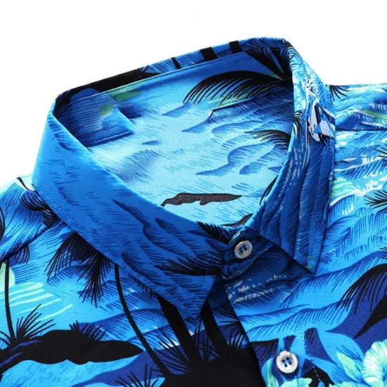 Outlet OUKU Men's Floral Coconut Tree Bus Shirt Summer Hawaiian Shirt Aloha Shirt Short Sleeves Shirt Turndown Fashion Streetwear Designer Outdoor Street Casual Black Yellow Navy Blue S M L