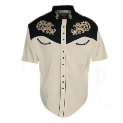 Hot OUKU Men's Floral Graphic Prints Shirt Western Shirt Cowboy Shirt Short Sleeve Fashion Streetwear Designer Outdoor Street Daily Summer Spring Turndown Print Apricot