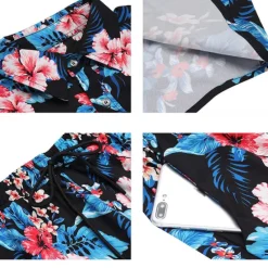 Sale OUKU Men's Floral Leaves Tropical Plants 2pcs Shirts Sets Summer Hawaiian Shirt Short Sleeve Short Pants Turndown Tropical Fashion Hawaiian Street Casual Hawaiian Print Summer Spring Black White Brown