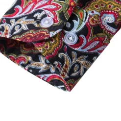 Clearance OUKU Men's Floral Paisley Shirt Boho Shirt Long Sleeve Sports Fashion Streetwear Outdoor Daily Fall & Winter Turndown Print Button-Down Black Red Purple Green