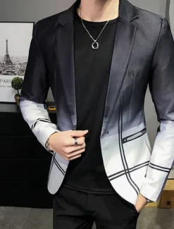 Online OUKU Men's Floral Plaid / Check Long Sleeve Turndown Fashion Streetwear Business Work Wear to work Going out Buttons Print