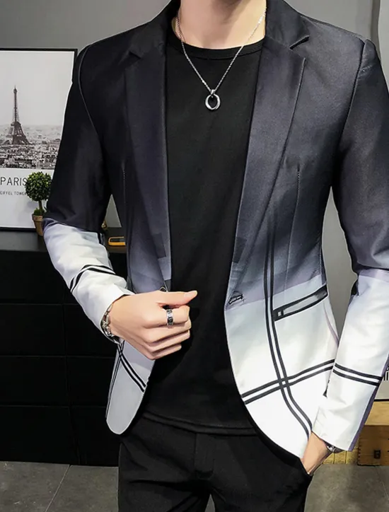 Online OUKU Men's Floral Plaid / Check Long Sleeve Turndown Fashion Streetwear Business Work Wear to work Going out Buttons Print