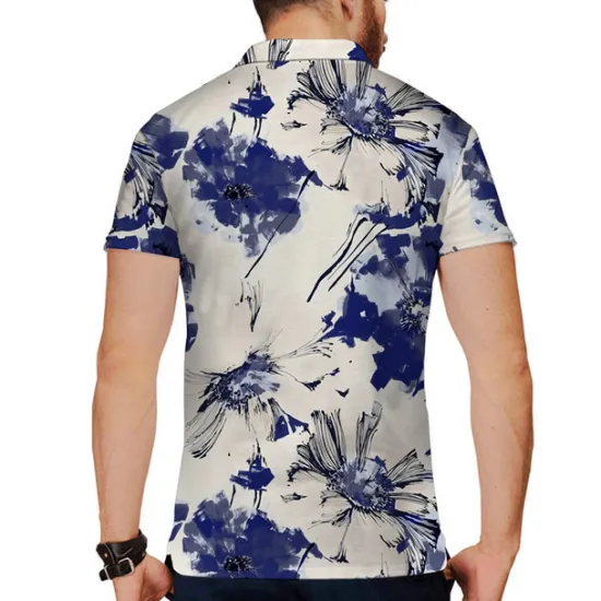 Hot OUKU Men's Floral Polo Shirts Golf Shirt Short Sleeve Shirt Turndown Casual Daily 3D Print White Yellow Red Blue Green 3D Print Print Clothing Apparel Fashion Designer Casual Breathable