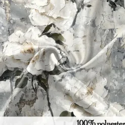 Sale OUKU Men's Floral Print Flowers Satin Shirt Dress Shirt Button Up Shirt Long Sleeve Fashion Casual Vacation Evening Party Wedding Party Summer Spring Turndown Collared Shirts 3D Print Gray