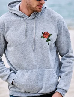 New OUKU Men's Floral Print Long Sleeve Sweatshirts Hooded Vintage Cool Casual Winter Black White Yellow Clothing Apparel Designer Plus Size S M L XL 2XL 3XL