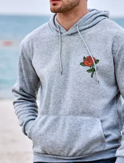 New OUKU Men's Floral Print Long Sleeve Sweatshirts Hooded Vintage Cool Casual Winter Black White Yellow Clothing Apparel Designer Plus Size S M L XL 2XL 3XL