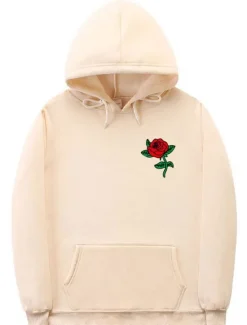 New OUKU Men's Floral Print Long Sleeve Sweatshirts Hooded Vintage Cool Casual Winter Black White Yellow Clothing Apparel Designer Plus Size S M L XL 2XL 3XL