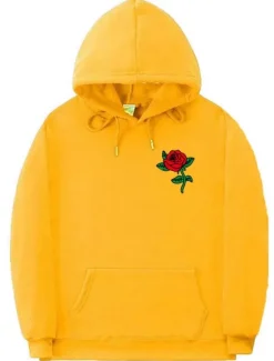 New OUKU Men's Floral Print Long Sleeve Sweatshirts Hooded Vintage Cool Casual Winter Black White Yellow Clothing Apparel Designer Plus Size S M L XL 2XL 3XL