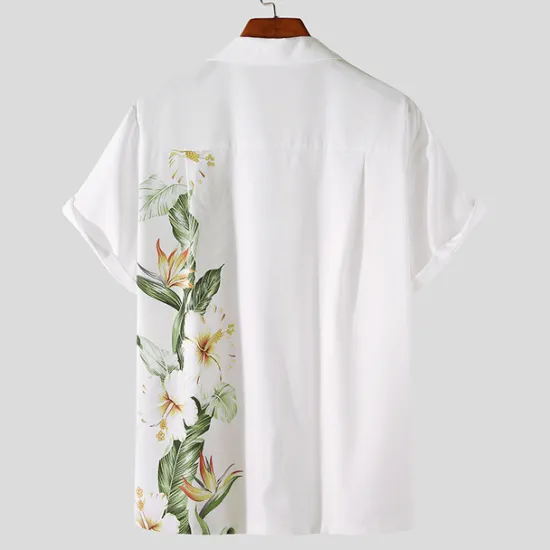 Discount OUKU Men's Floral Shirt Button Up Shirt Short Sleeve Tropical Fashion Hawaiian Casual Holiday Beach Summer Spring Turndown Print Button-Down Yellow Red Blue Purple Green
