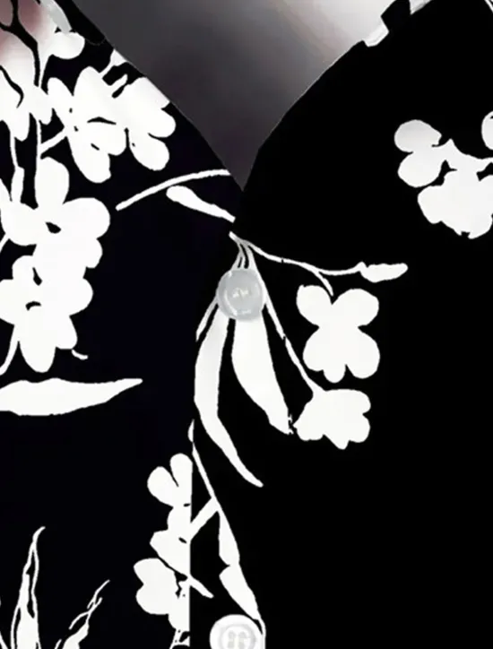 Outlet OUKU Men's Floral Shirt Button Up Shirt Long Sleeve Casual Daily Wear Going out Fall & Winter Turndown Print Button-Down Black Green